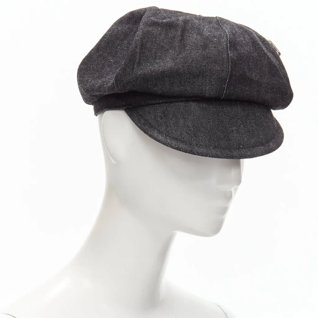 Burberry Black Denim Newboy Hat Black Fair - Inside View