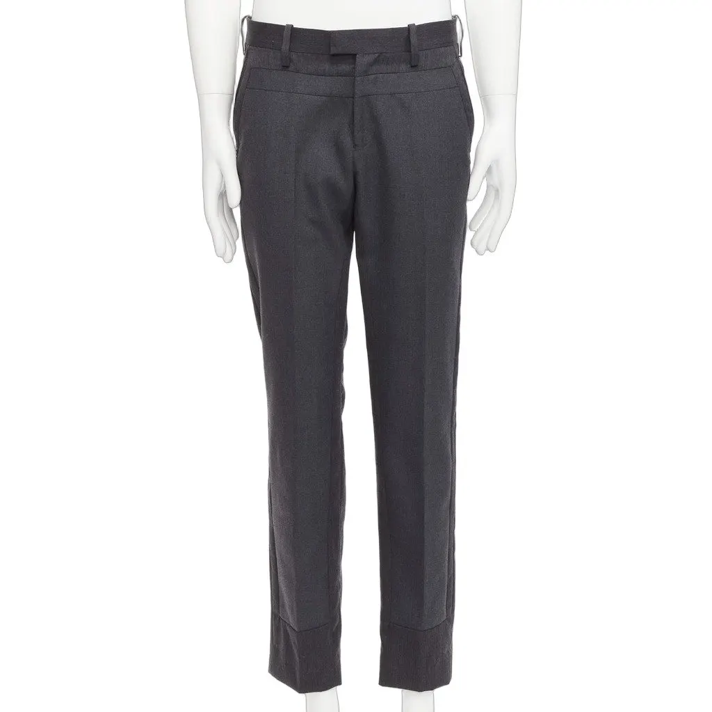 Undercover Striped Wide Pants Grey Wool Very good - Front View