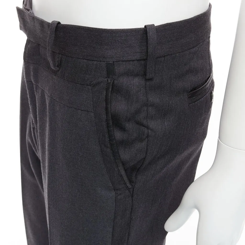 Undercover Striped Wide Pants Grey Wool Very good - Back View