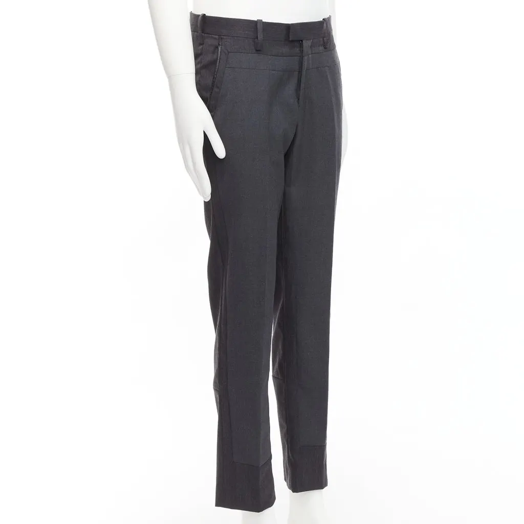 Undercover Striped Wide Pants Grey Wool Very good - Inside View