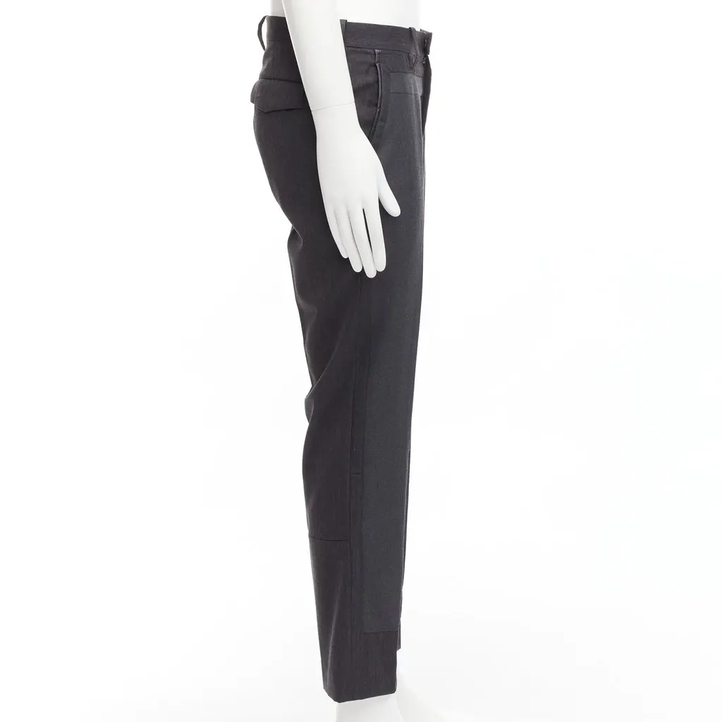 Undercover Striped Wide Pants Grey Wool Very good - Model View