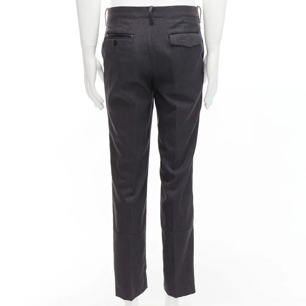 Undercover Striped Wide Pants Grey Wool Very good - Box View