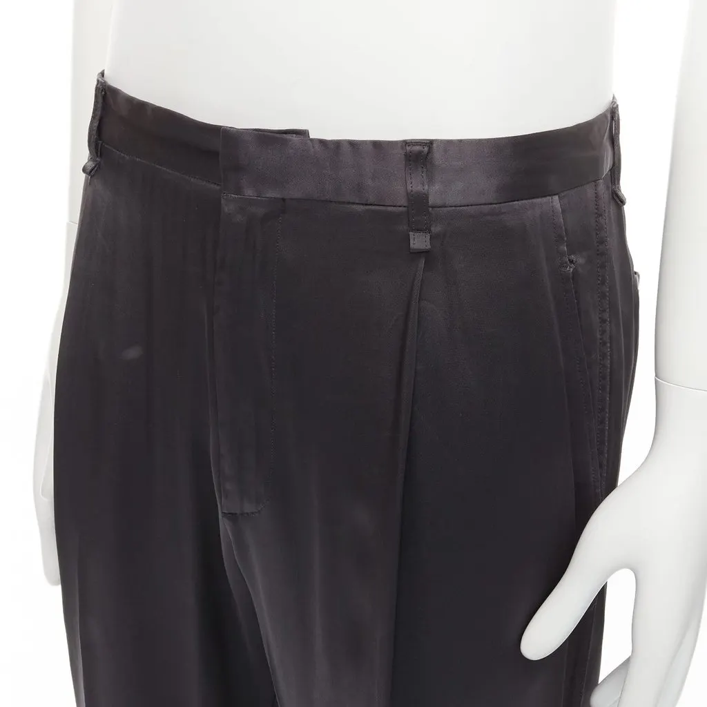 Lanvin Pleated Cuffed Pants Grey Wool Fair - Back View