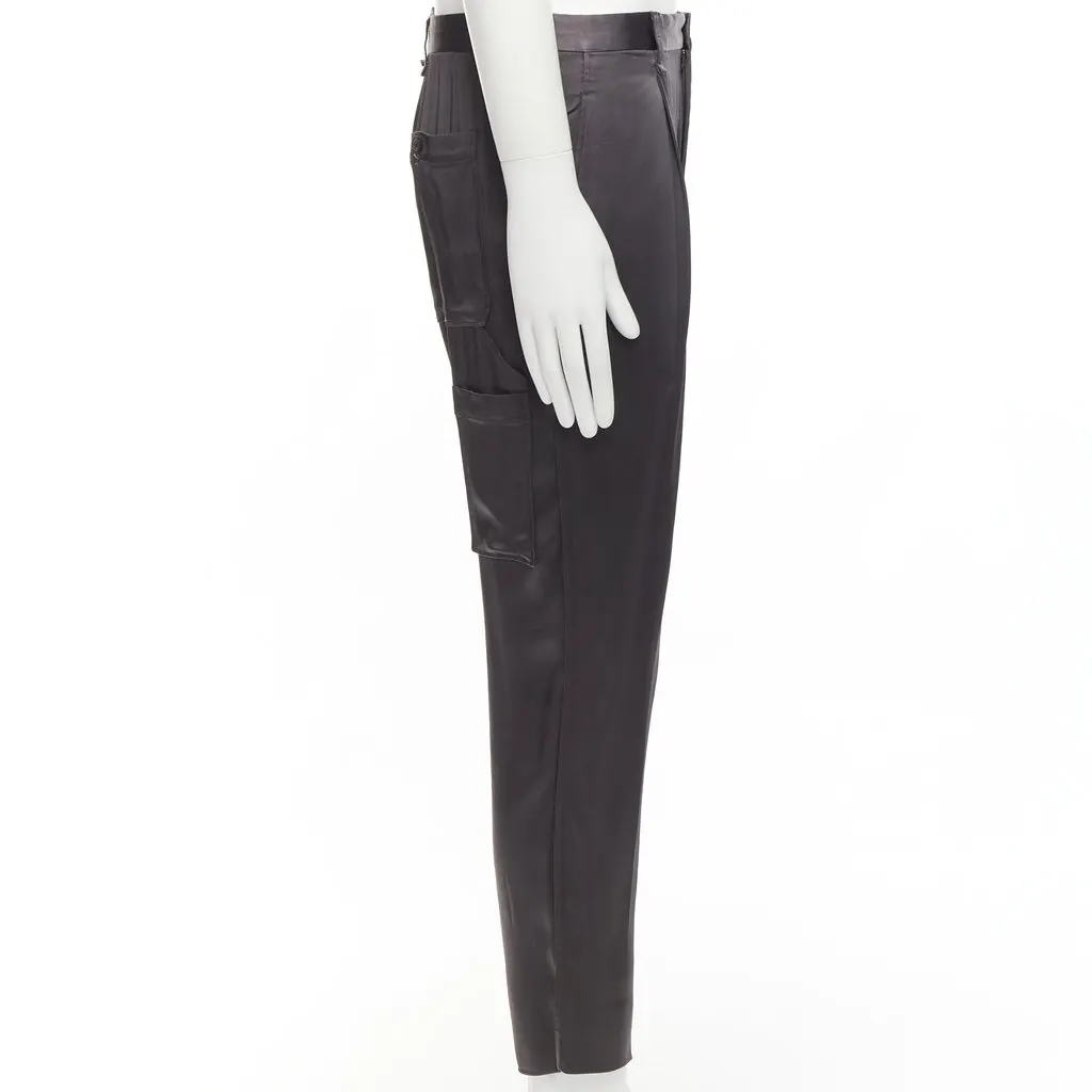 Lanvin Pleated Cuffed Pants Grey Wool Fair - Model View