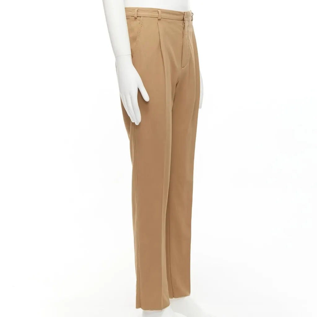 Bottega Veneta Pleated Wool Pants Brown Wool Good - Inside View