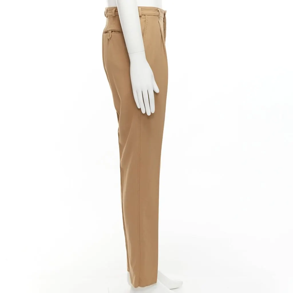Bottega Veneta Pleated Wool Pants Brown Wool Good - Model View
