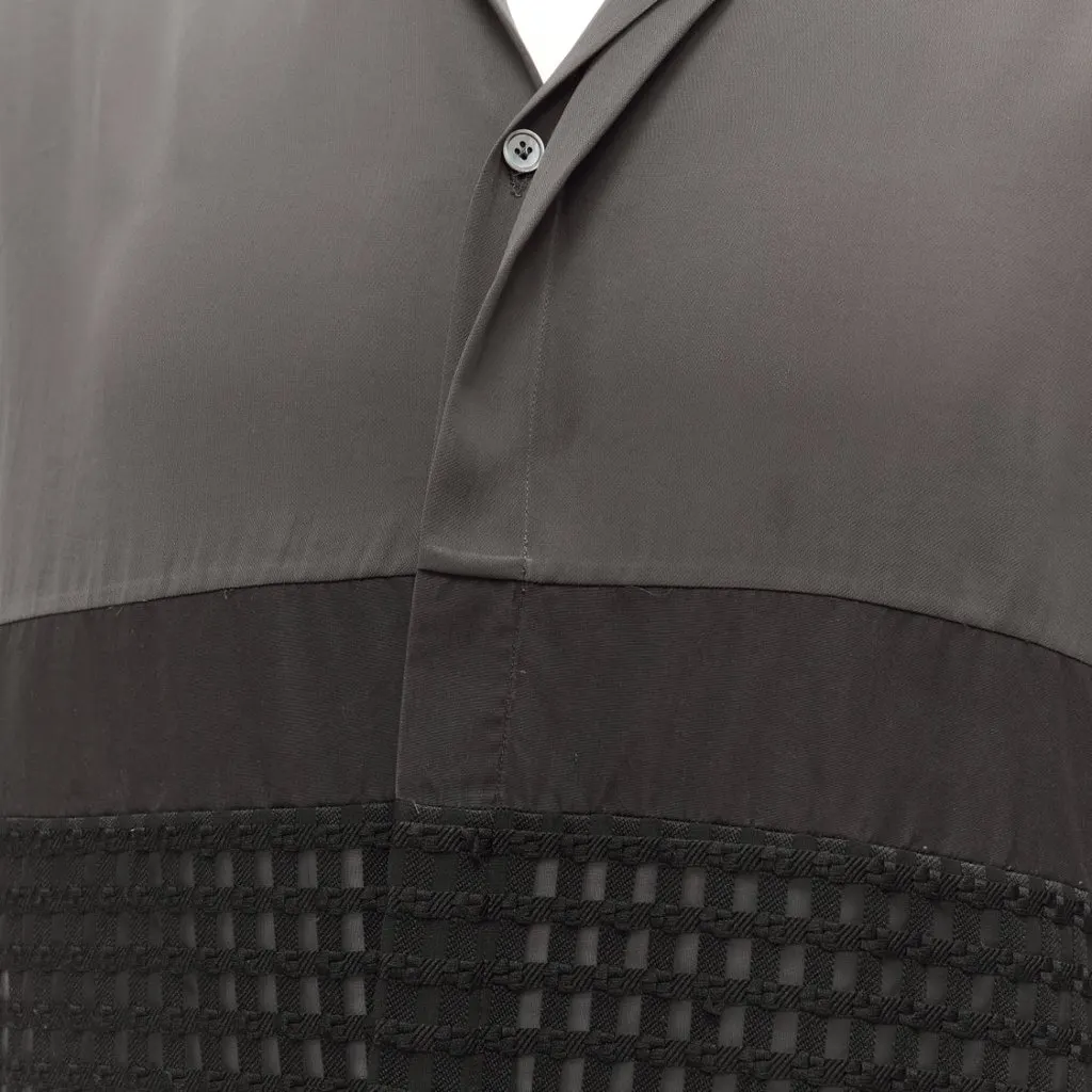 Lanvin Twill Dress Shirt Grey Polyester Good - Back View