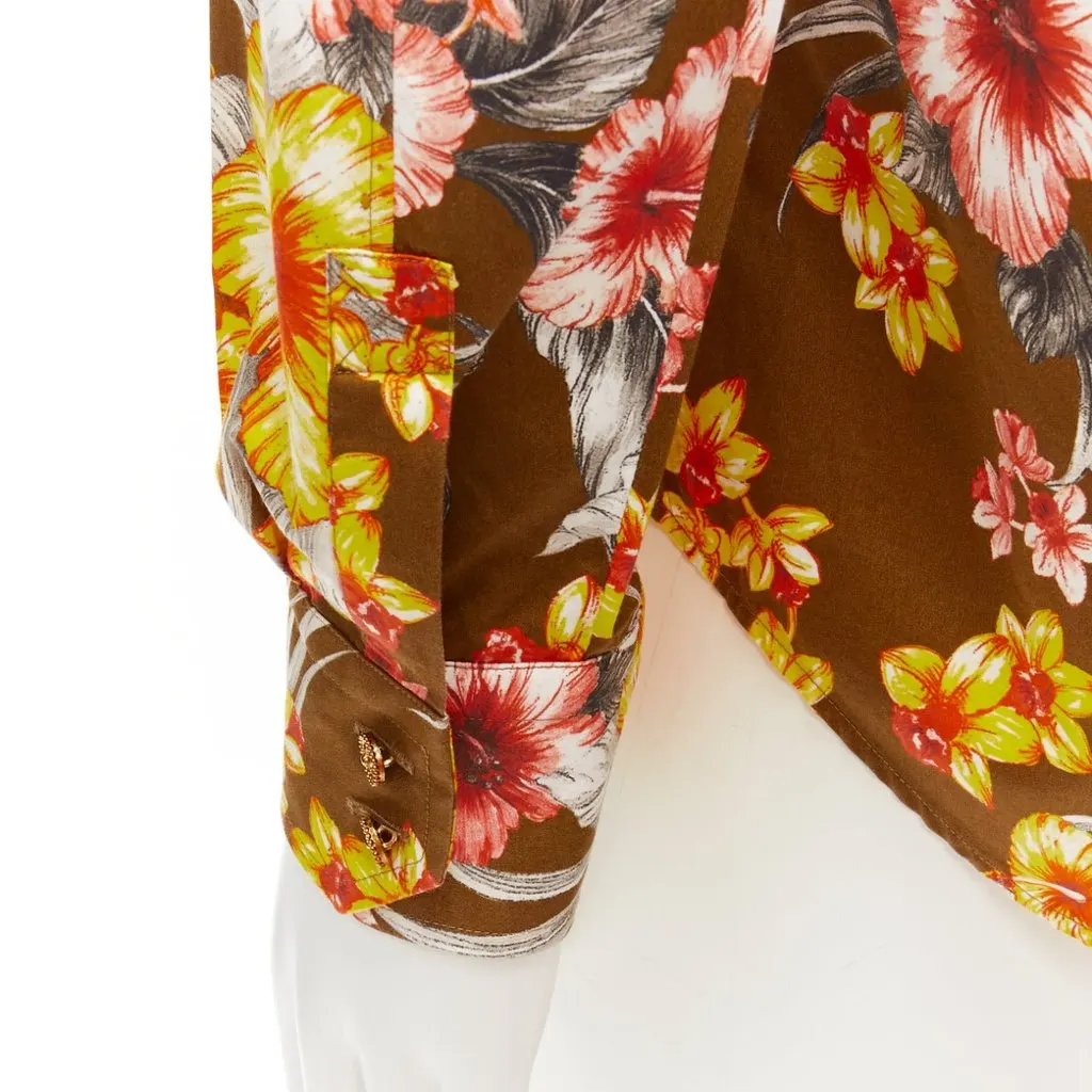 Fausto Puglisi Floral Cotton Shirt Yellow Cotton Never worn - Back View