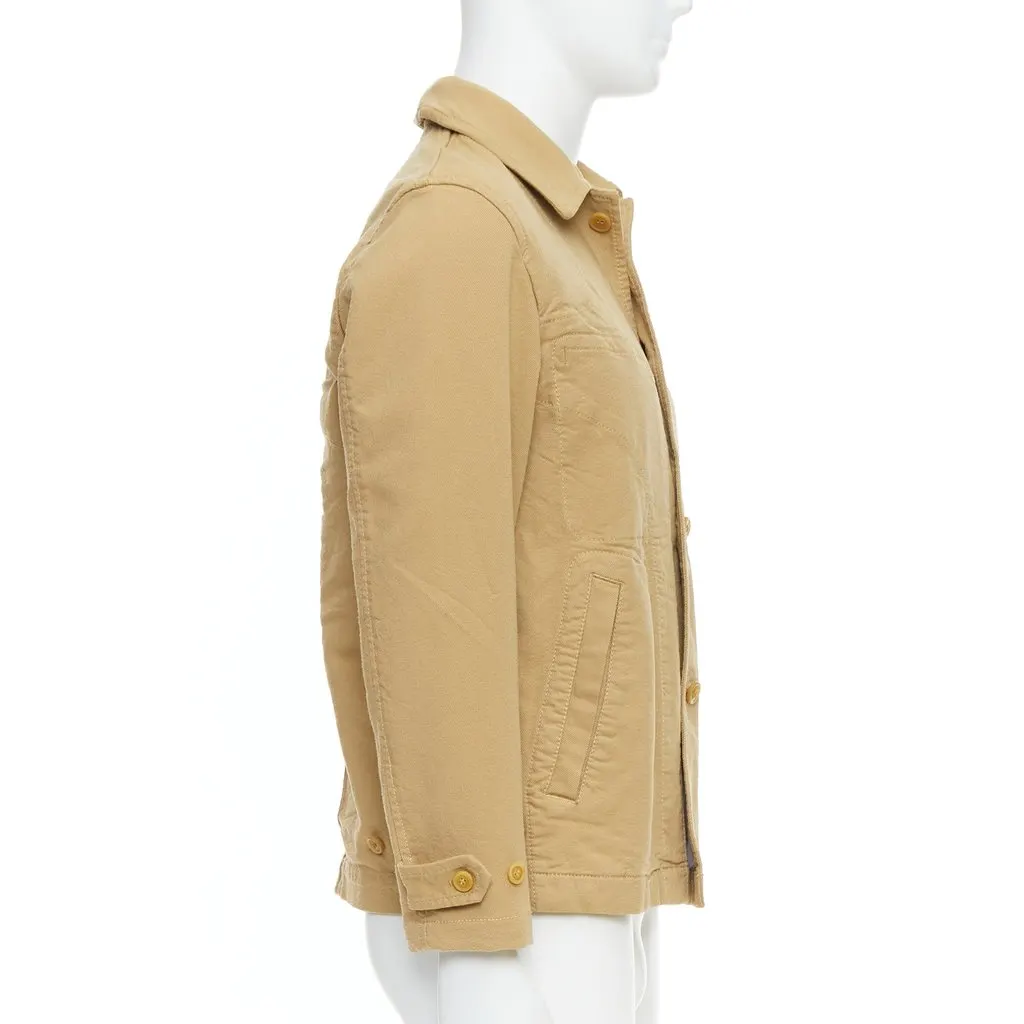 Comme Des Garcons Khaki Topstitch Jacket Beige Cotton Fair - Box View