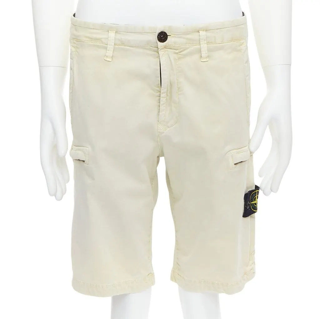 Stone Island Logo Patch Shorts Anthracite Cotton Very good - Front View