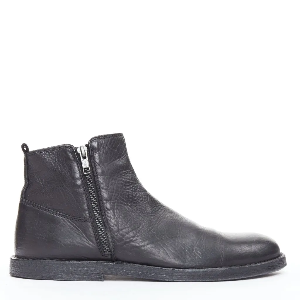 Ann Demeulemeester Black Leather Boots Black Leather Good - Front View