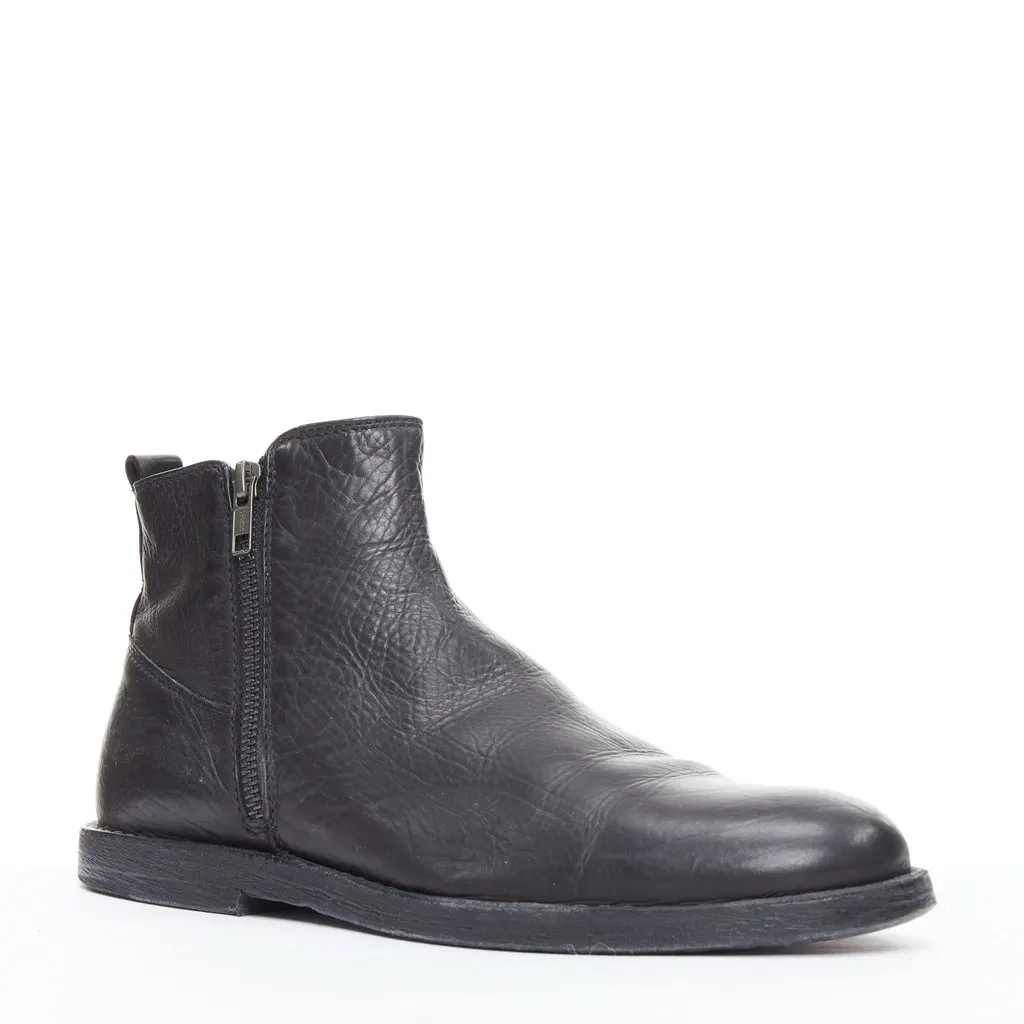 Ann Demeulemeester Black Leather Boots Black Leather Good - Back View