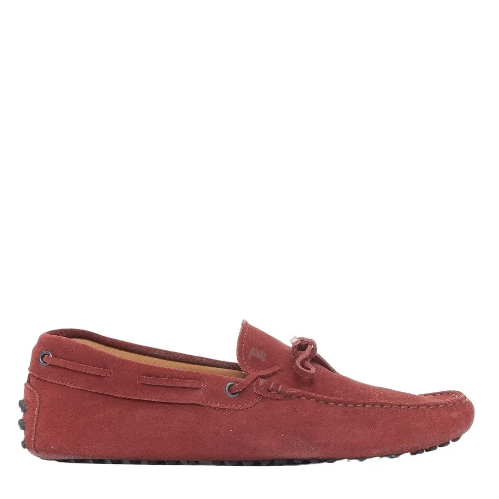 Tod's Gommino Red Suede Good - Front View