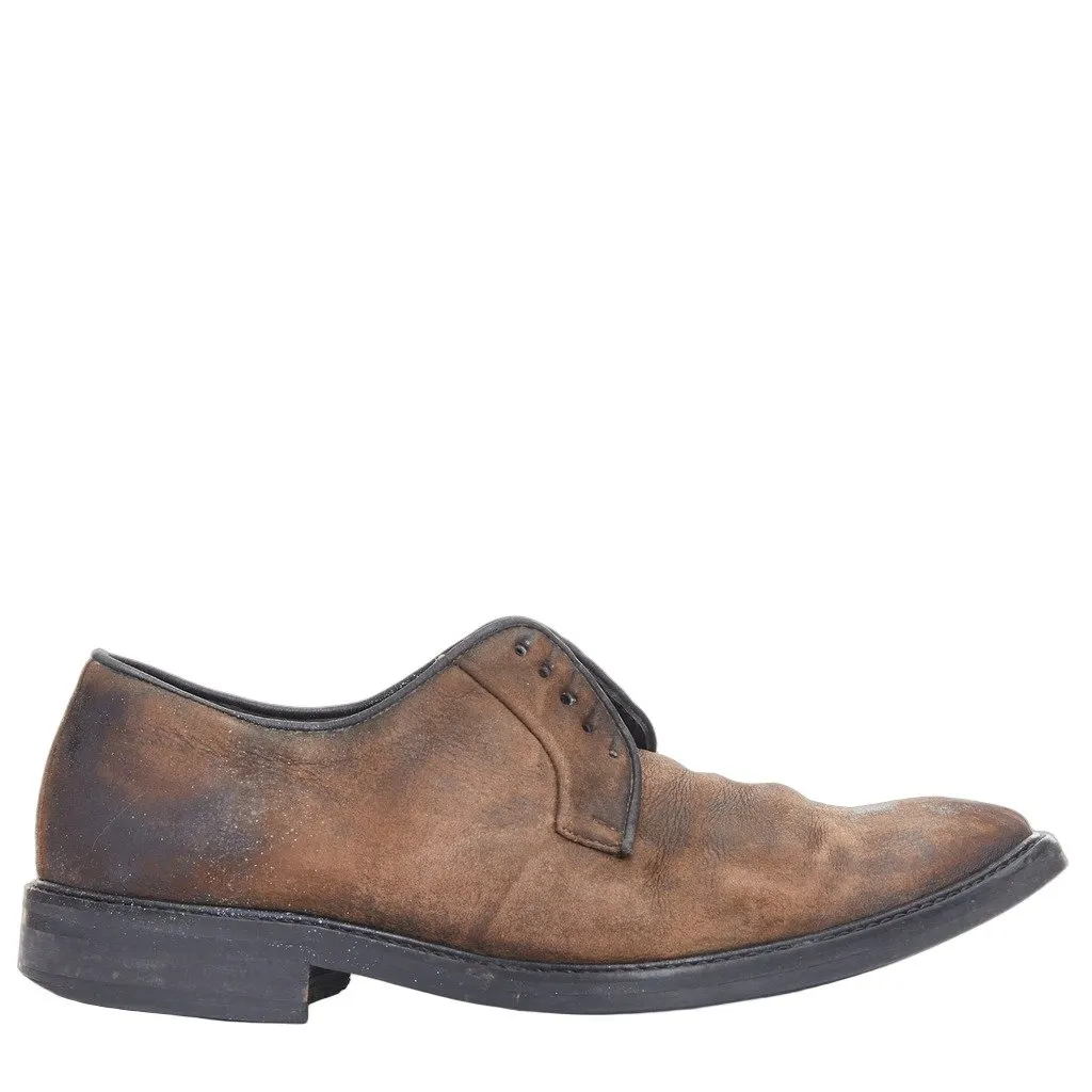 Lanvin Laceless Slip Brogues Brown Leather Fair - Front View