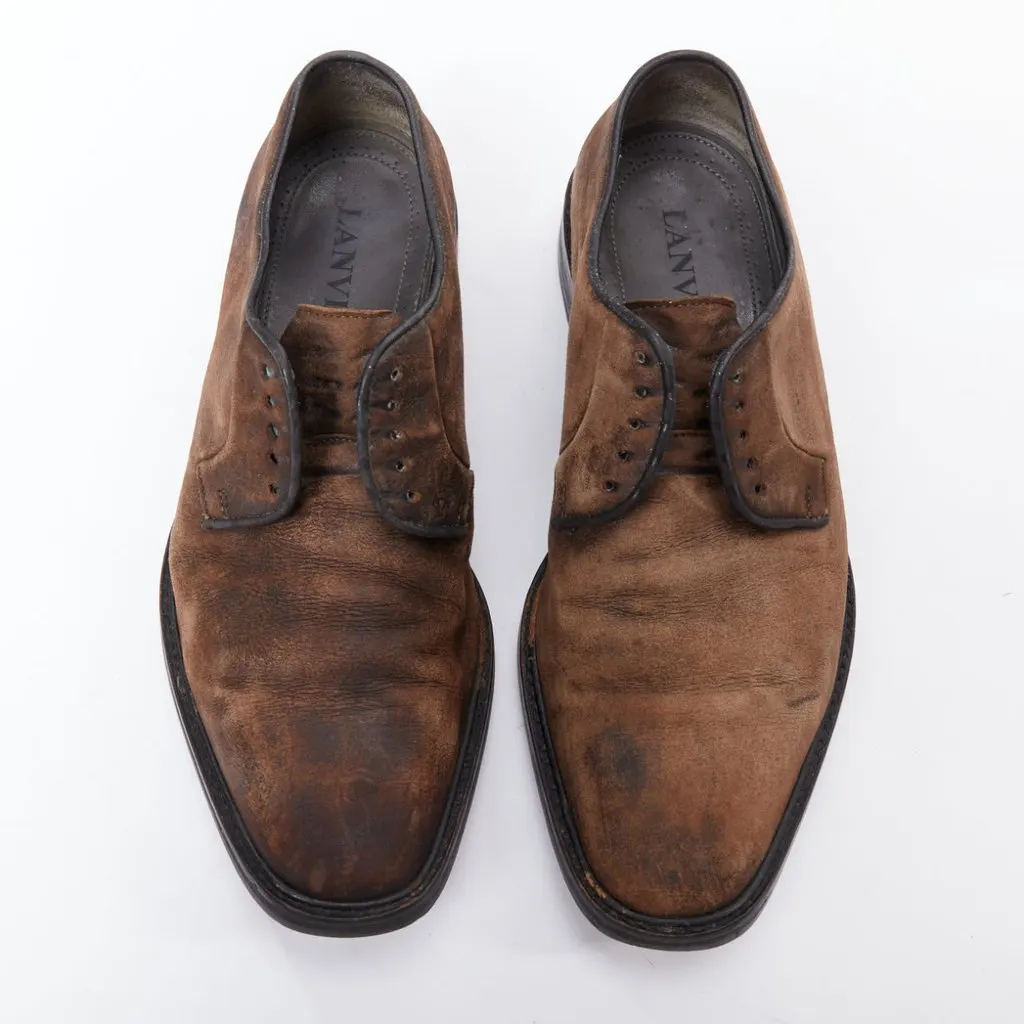 Lanvin Laceless Slip Brogues Brown Leather Fair - Inside View