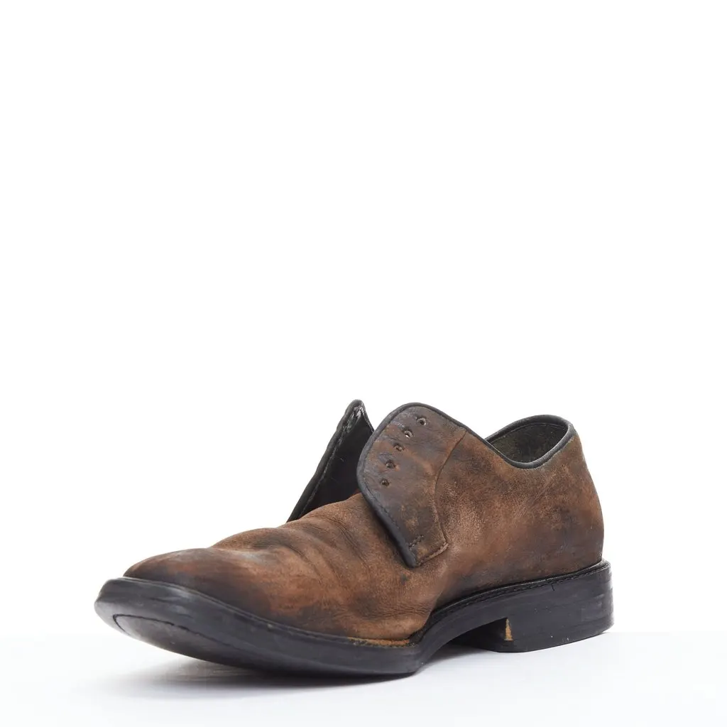 Lanvin Laceless Slip Brogues Brown Leather Fair - Model View