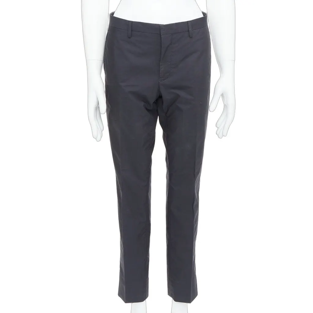 Lanvin Pinstripe Pants Black Wool Never worn - Front View