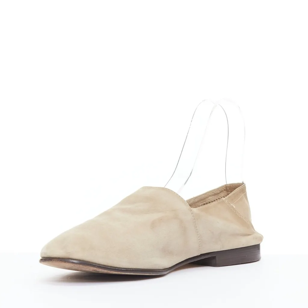 Mr Hare Suede Slip Slippers Beige Leather Fair - Model View