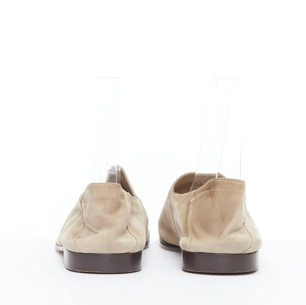 Mr Hare Suede Slip Slippers Beige Leather Fair - Box View