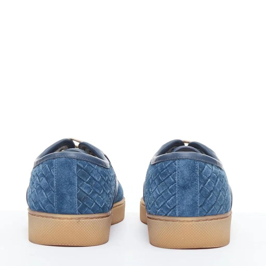 Bottega Veneta Suede Lace Sneakers Blue Suede Fair - Box View