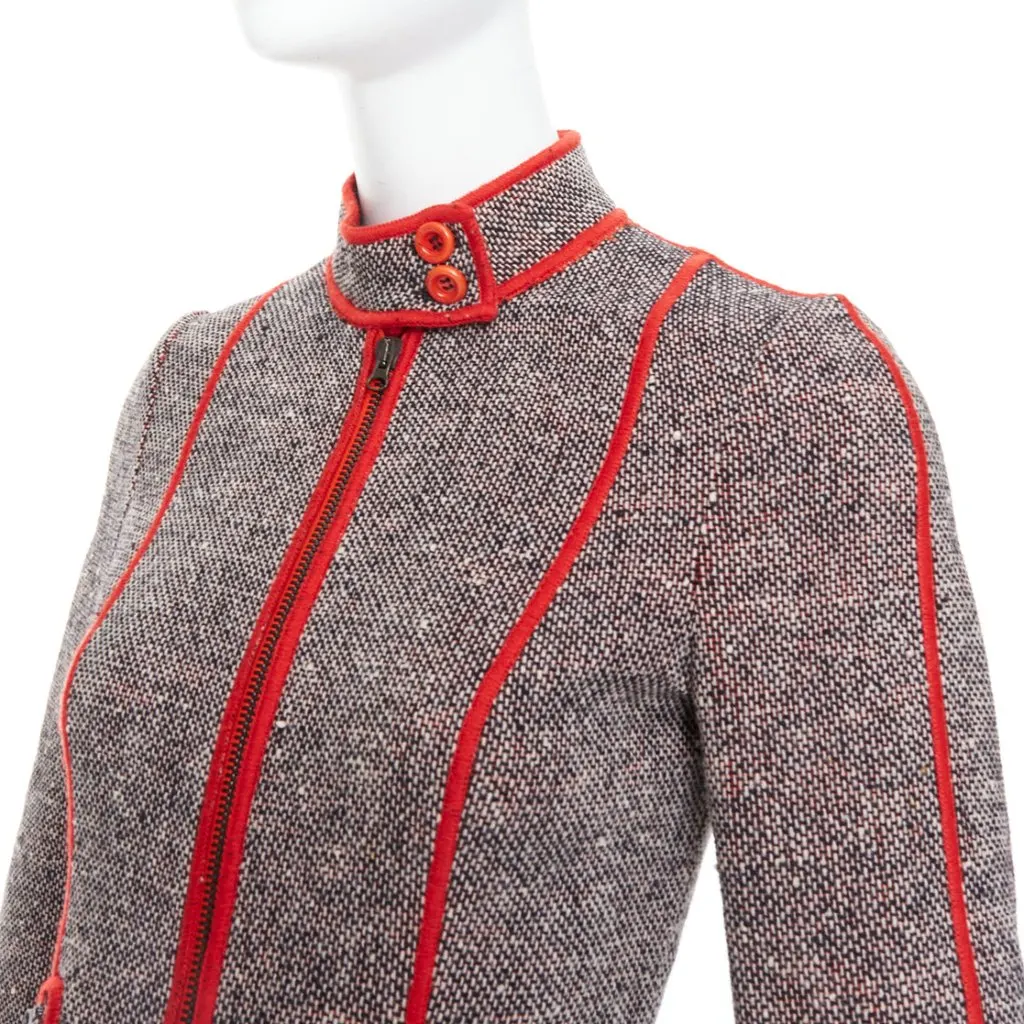 Moschino Quilted Blazer Red Tweed Very good - Back View