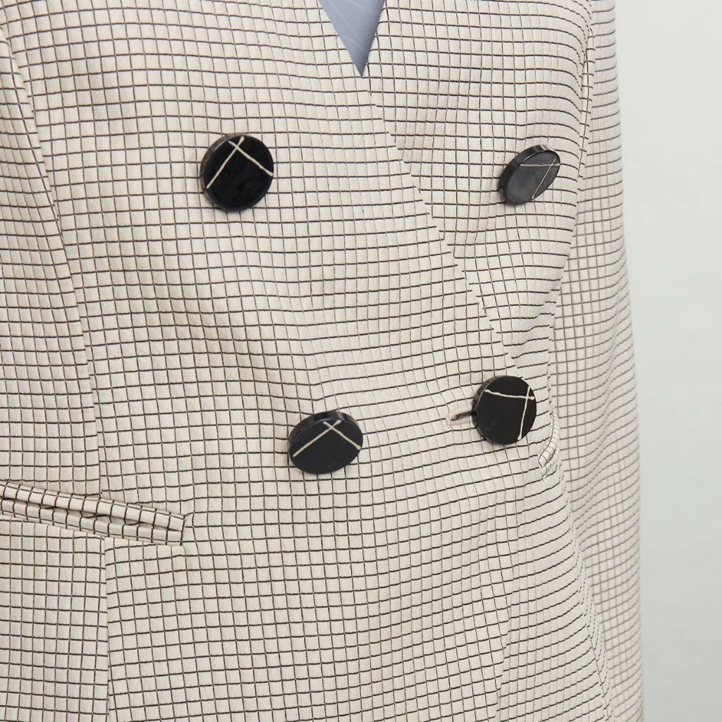 Emporio Armani Velvet Tuxedo Blazer Beige Polyester Very good - Back View