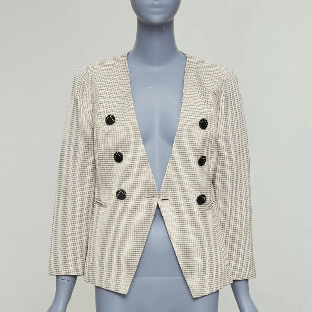 Emporio Armani Velvet Tuxedo Blazer Beige Polyester Very good - Inside View
