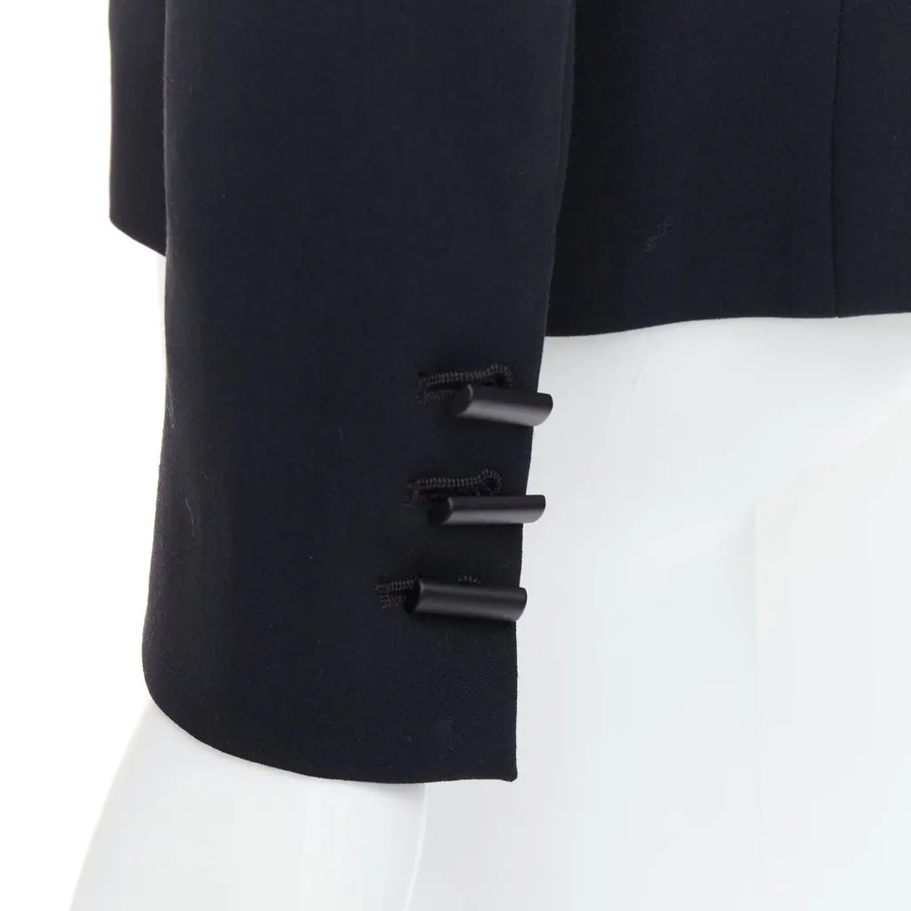 Plein Sud Scalloped Trim Jacket Black Wool Good - Back View