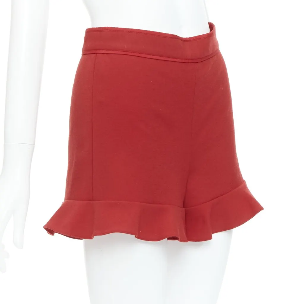 Red Valentino Ruffle High Shorts Red Polyester Very good - Back View