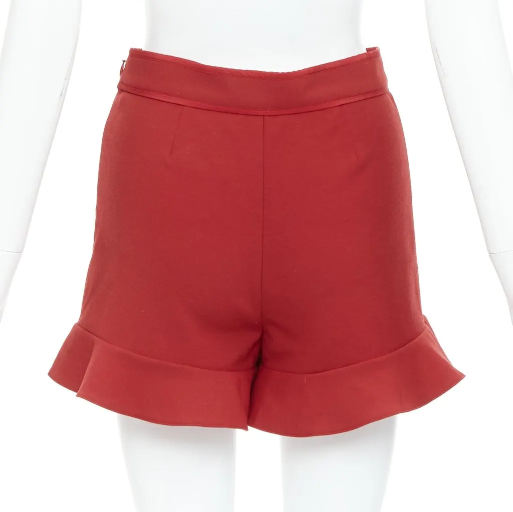 Red Valentino Ruffle High Shorts Red Polyester Very good - Model View