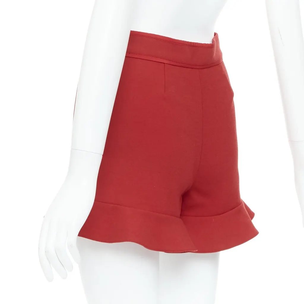 Red Valentino Ruffle High Shorts Red Polyester Very good - Box View