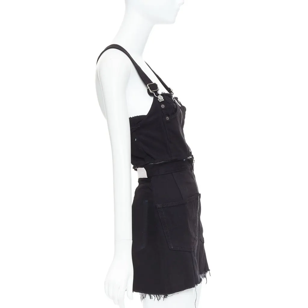 RE/DONE Reconstructed Dress Black Cotton Good - Model View