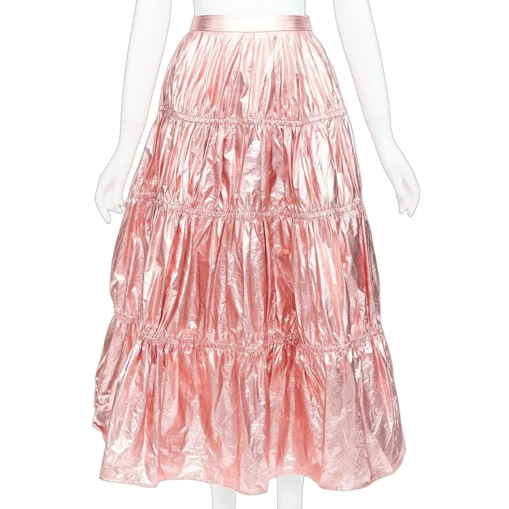 Rejina Pyo Pink Tiered Skirt Pink Polyamide Very good - Front View