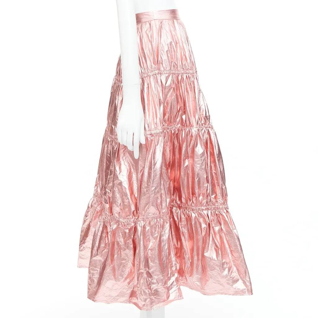 Rejina Pyo Pink Tiered Skirt Pink Polyamide Very good - Model View