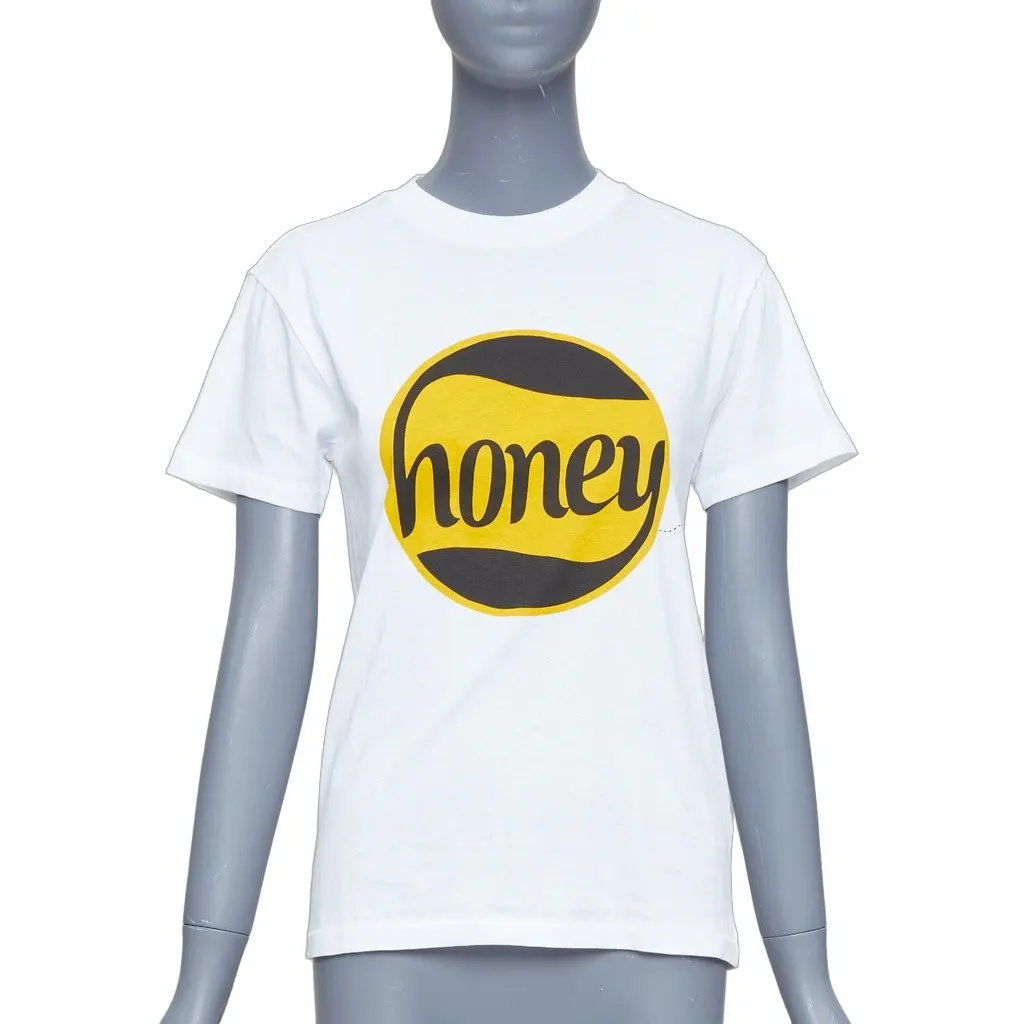 Ganni Honey Bee Logo Tee White Cotton Very good - Front View