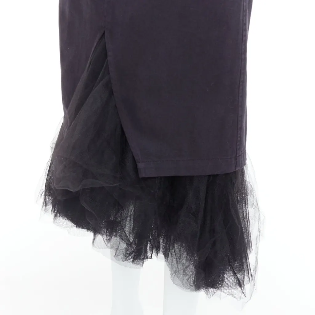 Le Superbe Denim Tulle Skirt Black Cotton Very good - Back View