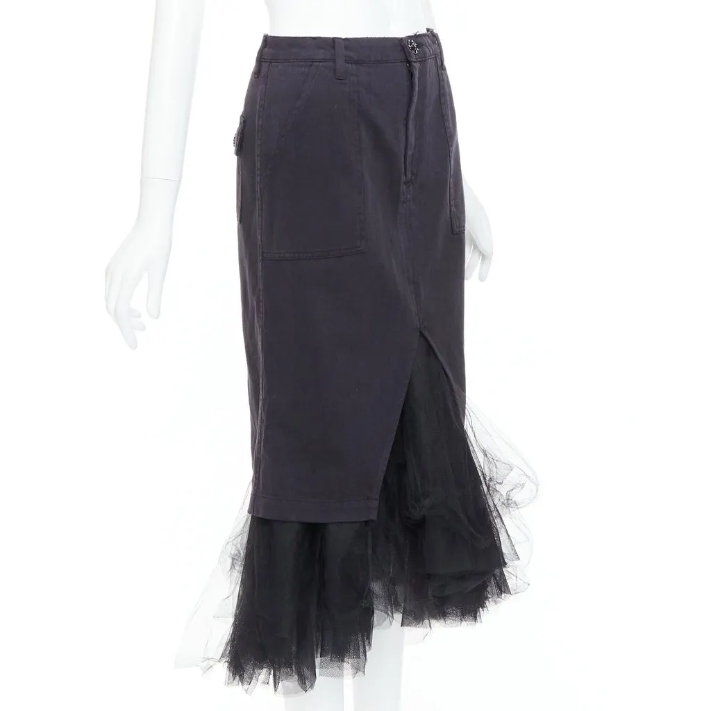 Le Superbe Denim Tulle Skirt Black Cotton Very good - Inside View