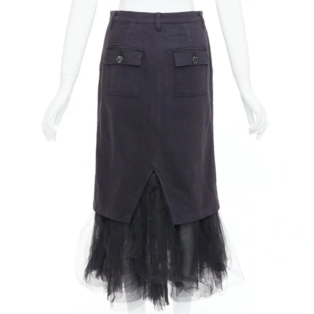 Le Superbe Denim Tulle Skirt Black Cotton Very good - Box View