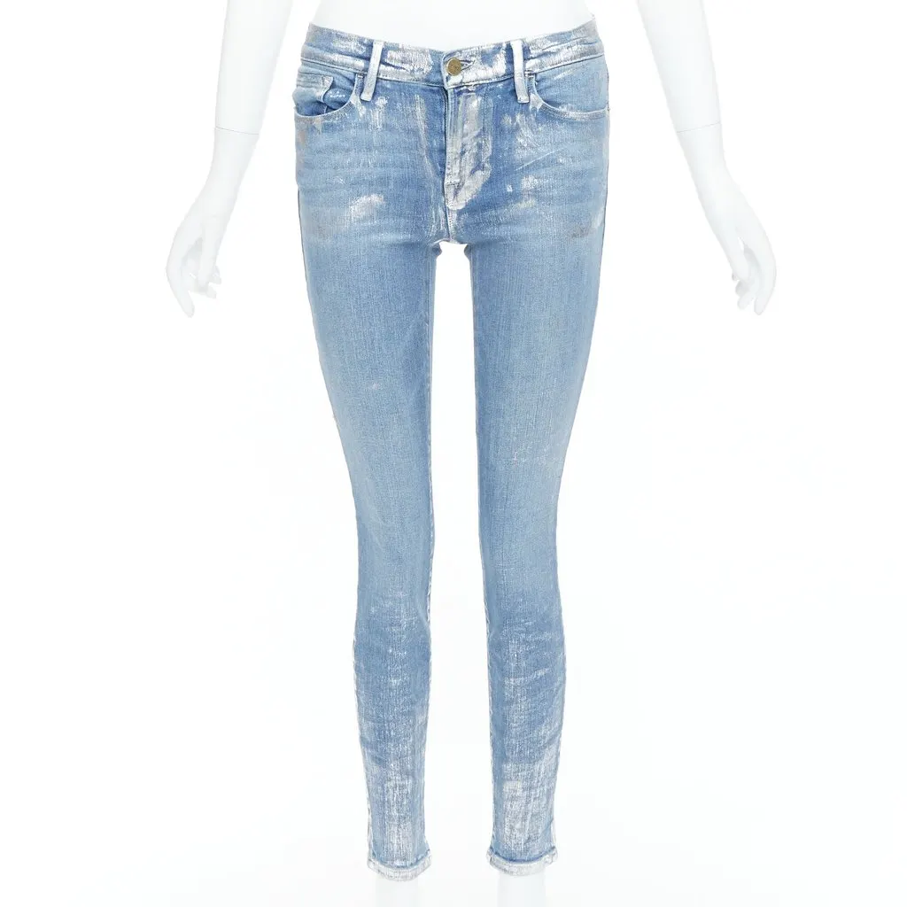 Frame Le Skinny de Jeanne Blue Cotton Very good - Front View