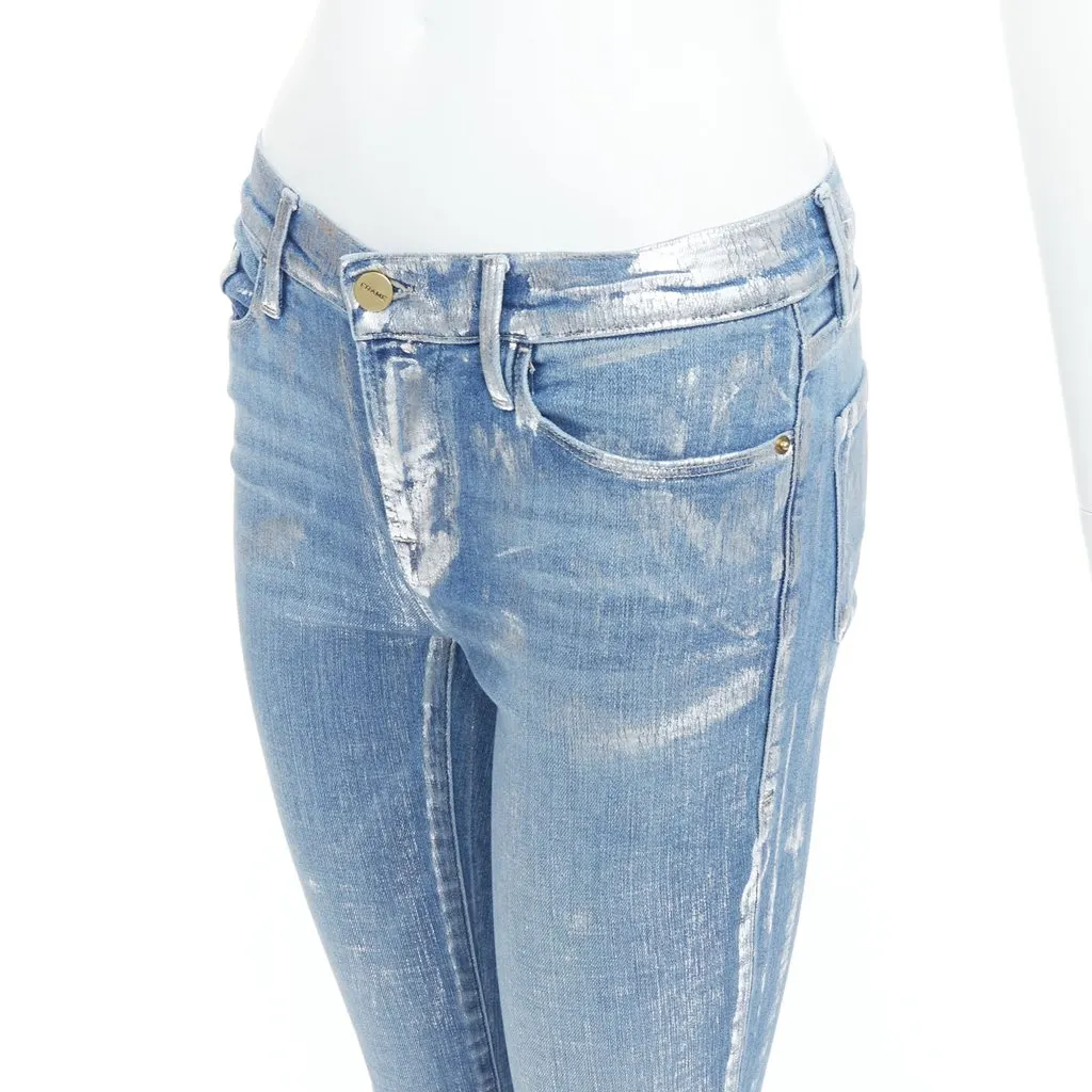 Frame Le Skinny de Jeanne Blue Cotton Very good - Back View