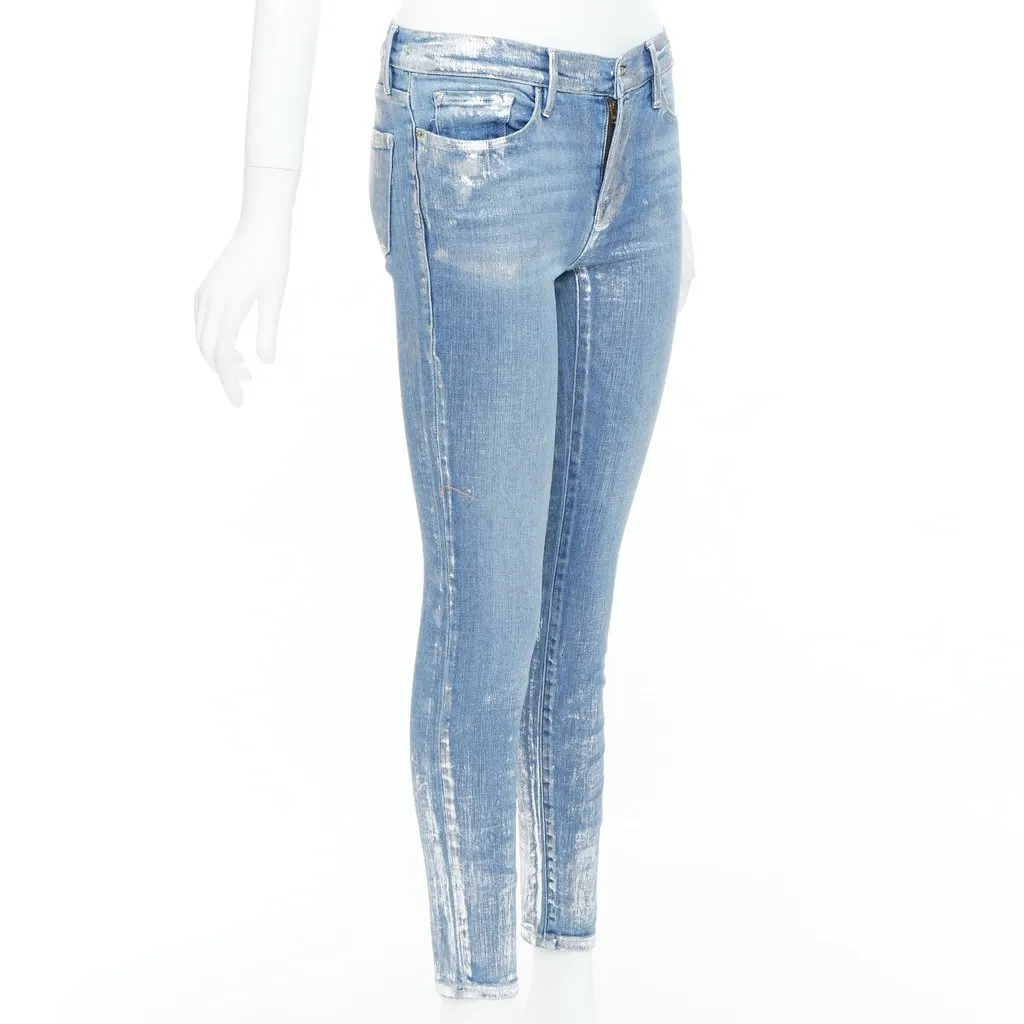 Frame Le Skinny de Jeanne Blue Cotton Very good - Inside View