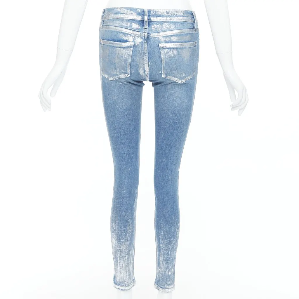 Frame Le Skinny de Jeanne Blue Cotton Very good - Box View