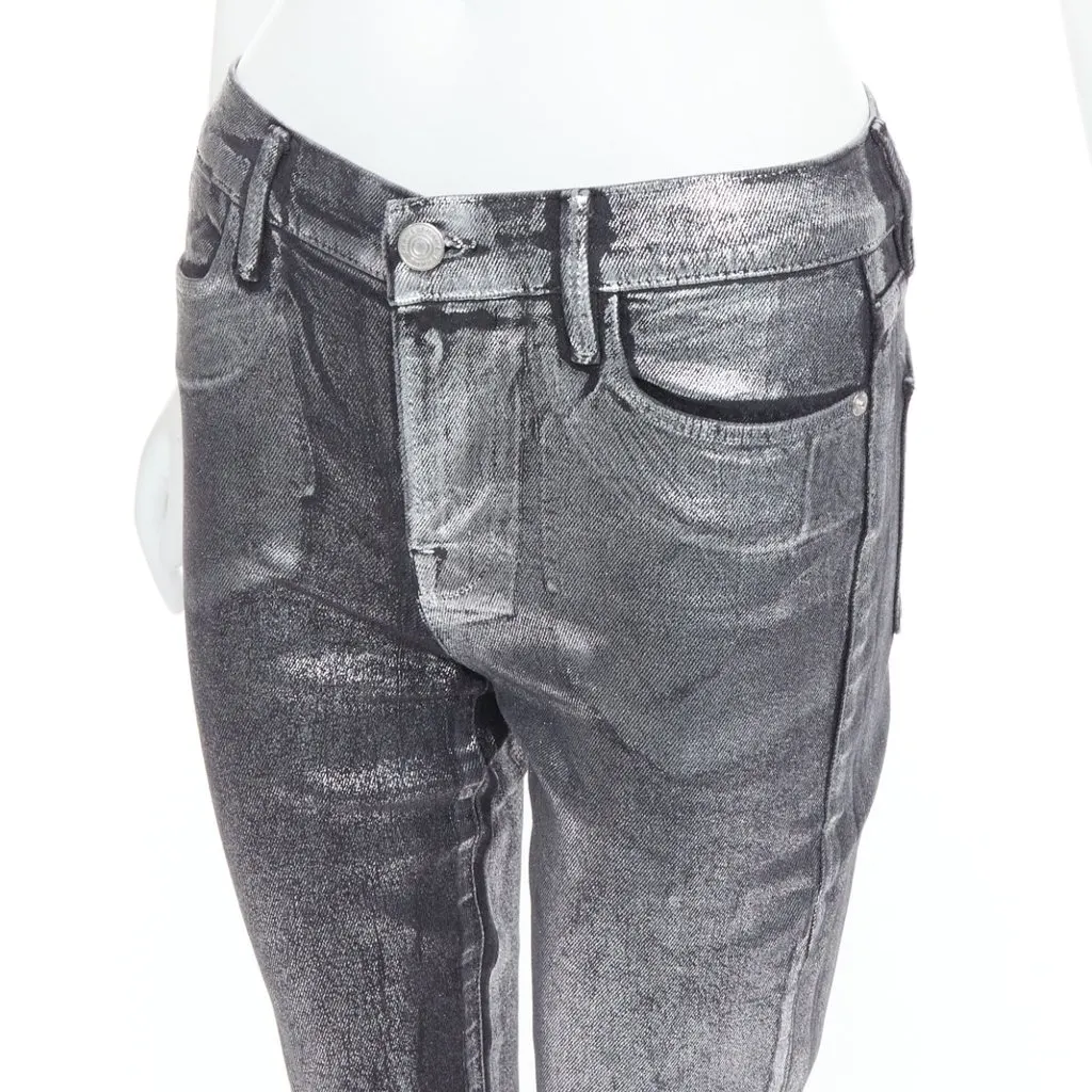 Frame Le High Skinny Crop Silver Cotton Never worn, with tag - Back View