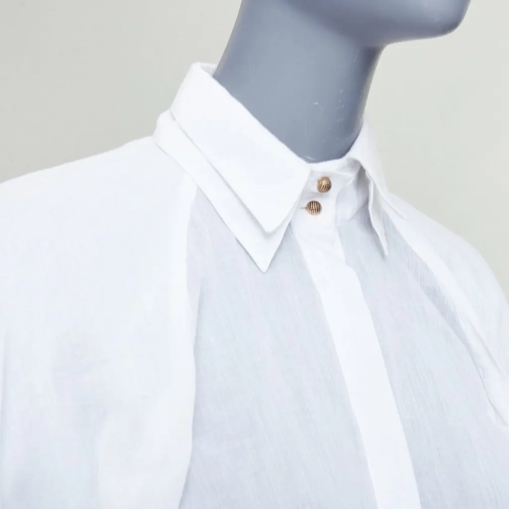 Aje Victorian Puff Shirt White Cotton Very good - Back View