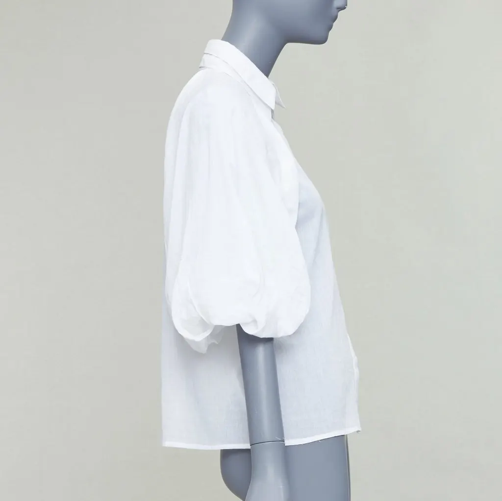 Aje Victorian Puff Shirt White Cotton Very good - Model View