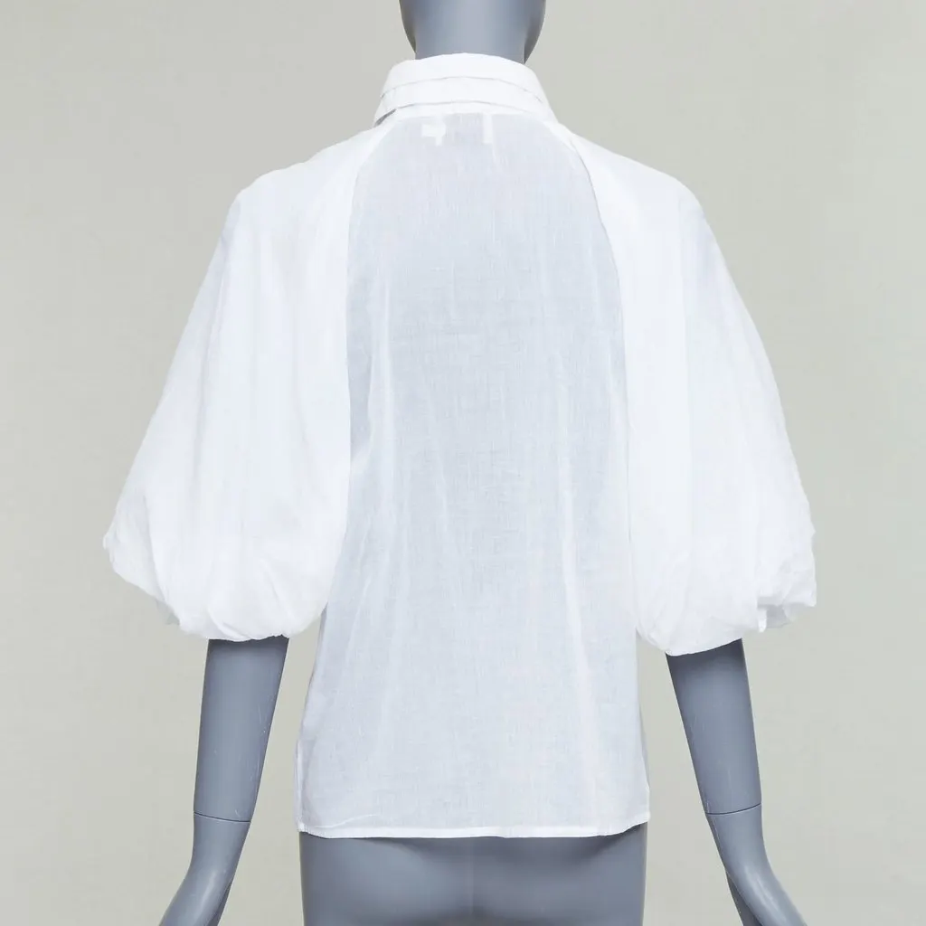 Aje Victorian Puff Shirt White Cotton Very good - Box View