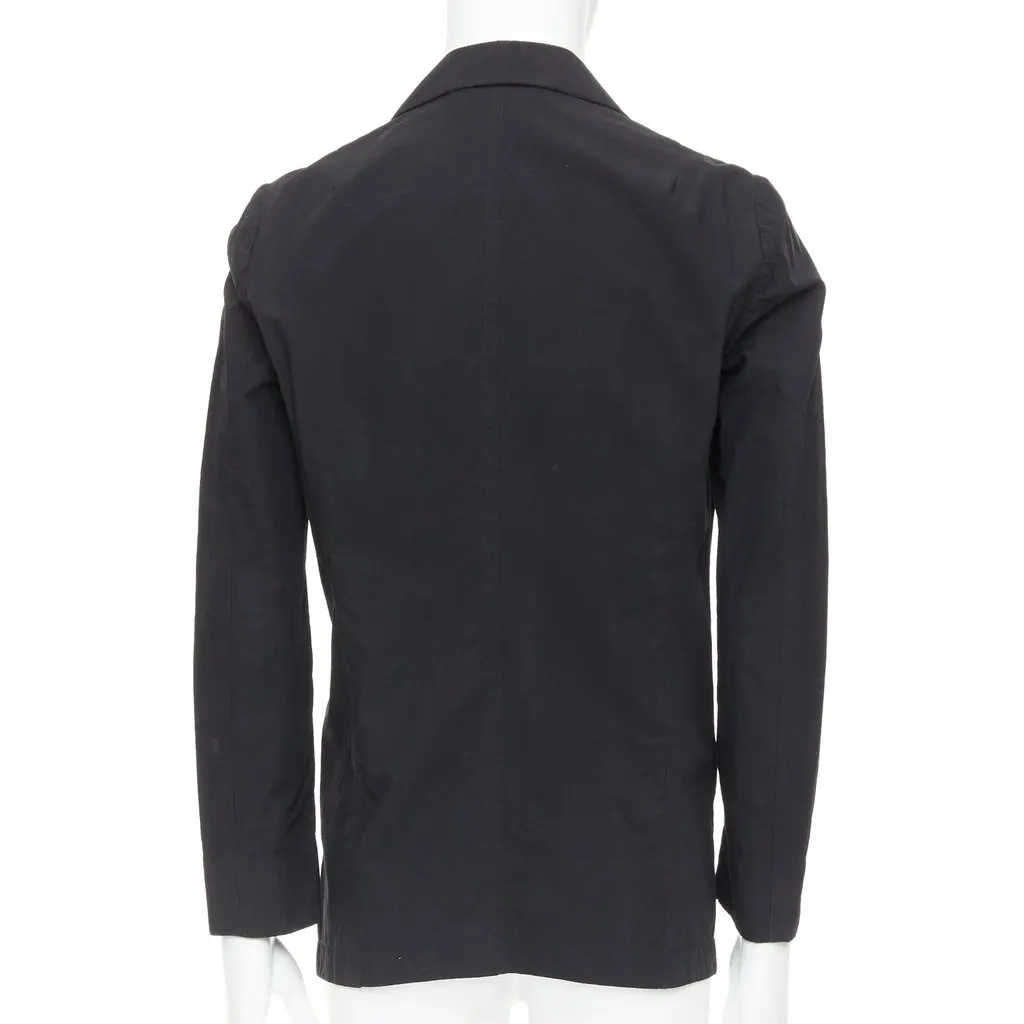 Attachment Angular Hem Blazer Black Cotton Good - Box View