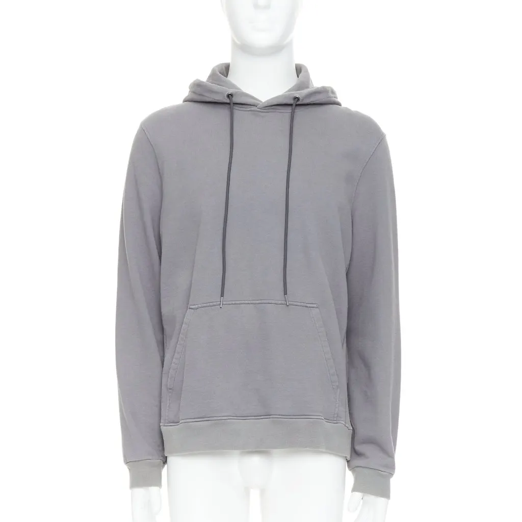 Prada Sports Logo Hoodie Grey Cotton Fair - Front View
