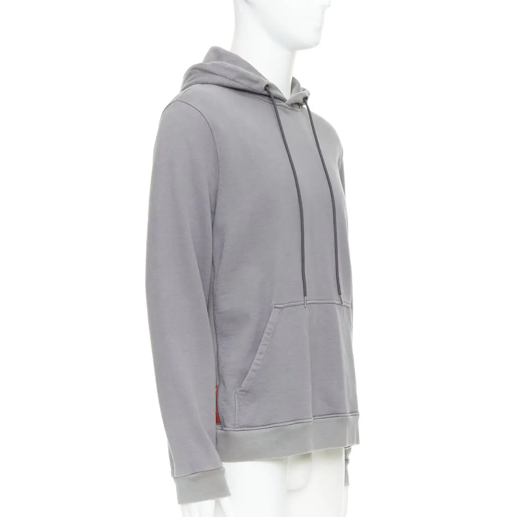 Prada Sports Logo Hoodie Grey Cotton Fair - Inside View
