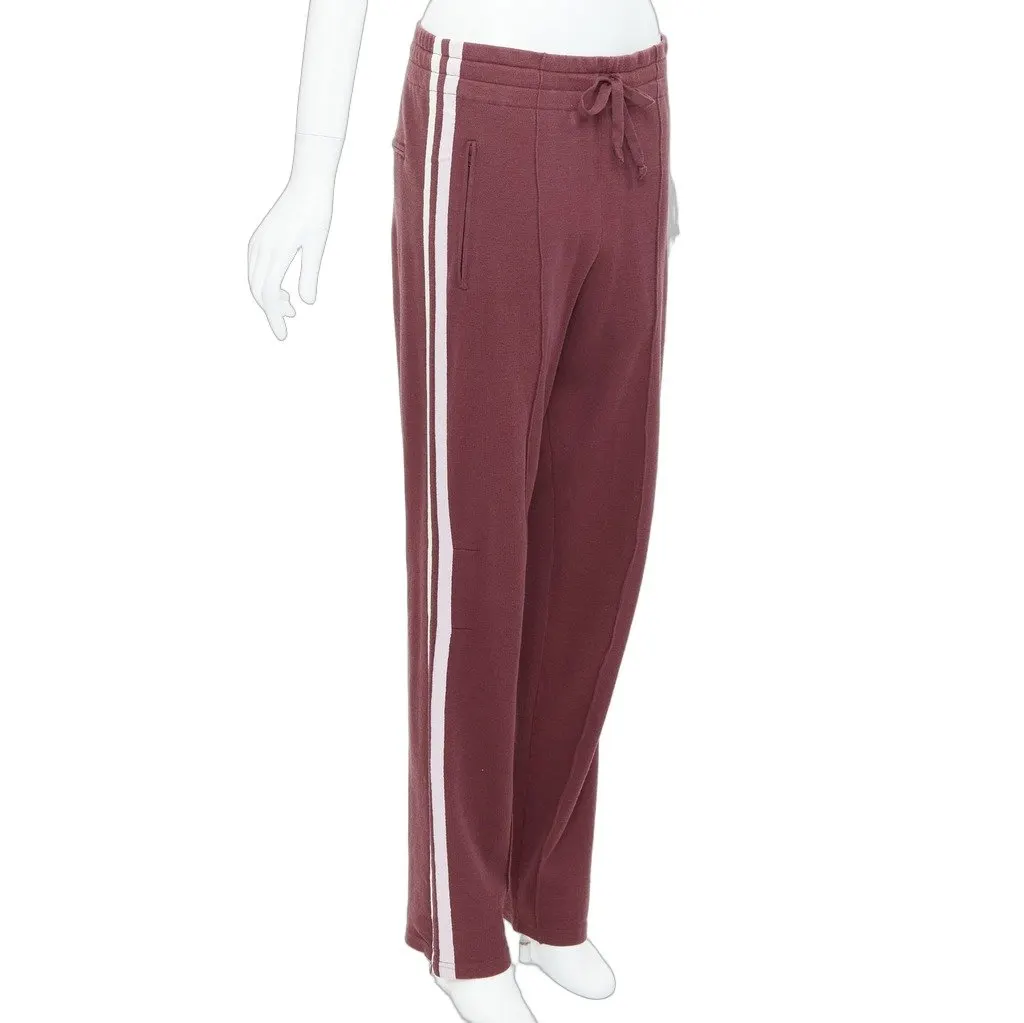 Isabel Marant Textured Cropped Pants Burgundy Viscose Good - Front View